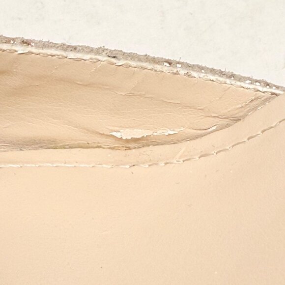 Vince Camuto Lyla Leather Beige Gold Ankle Strap Heels Nude Size 9M /39 - READ‎ - Picture 11 of 12